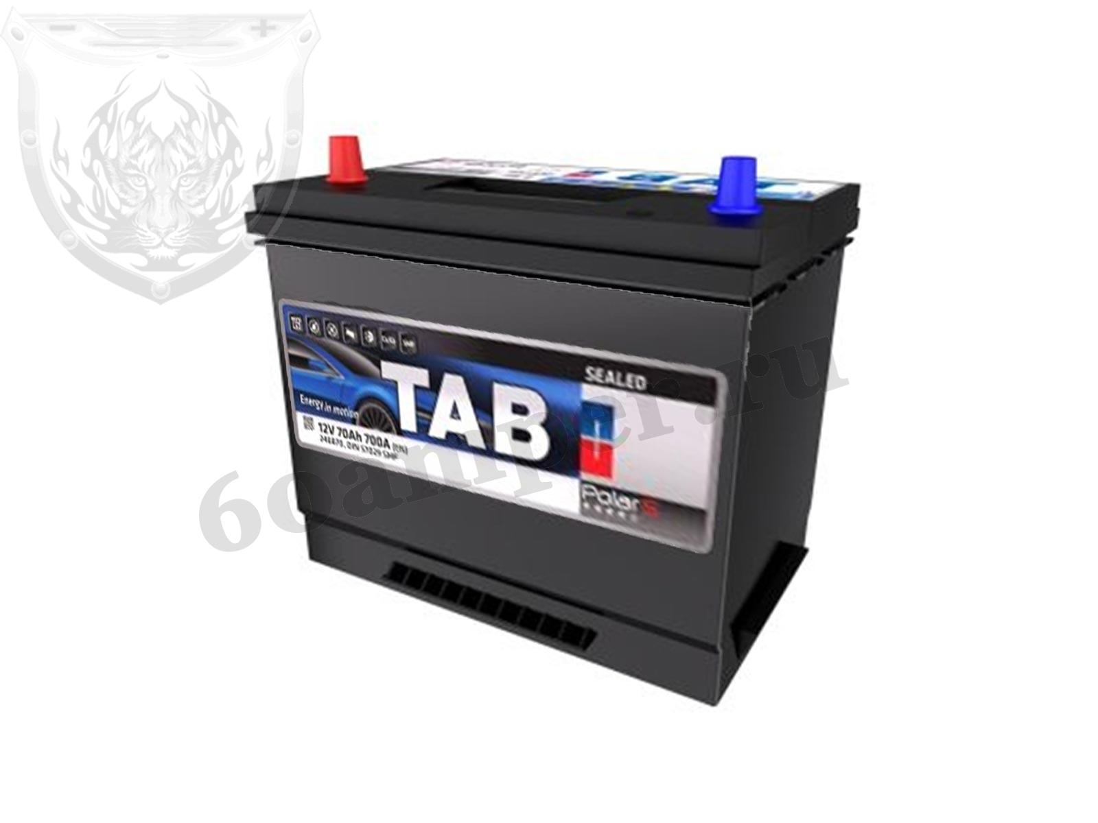 Изображение Аккумулятор TAB 70 А*ч Прямой Азия Нижнее крепление JIS MF : №1