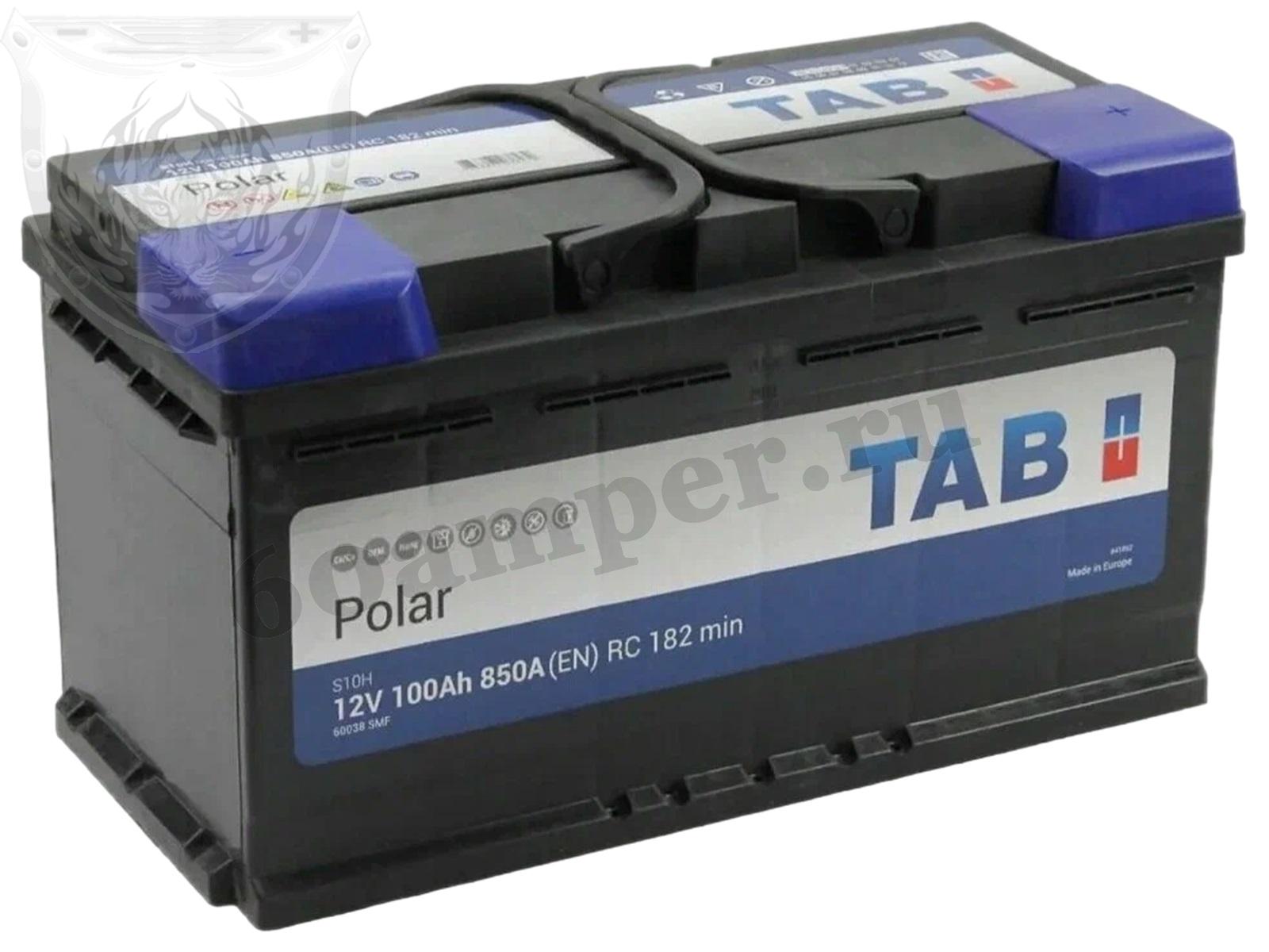 Изображение Аккумулятор TAB 100 А*ч Обратный POLAR без пробок : №1