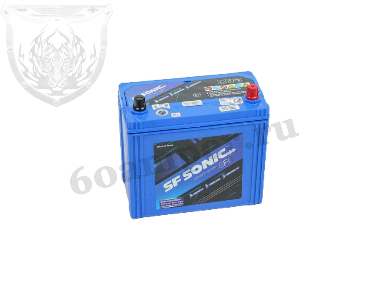 Изображение Аккумулятор SONIC 50 А*ч Обратный Азия B24L EFB : №1