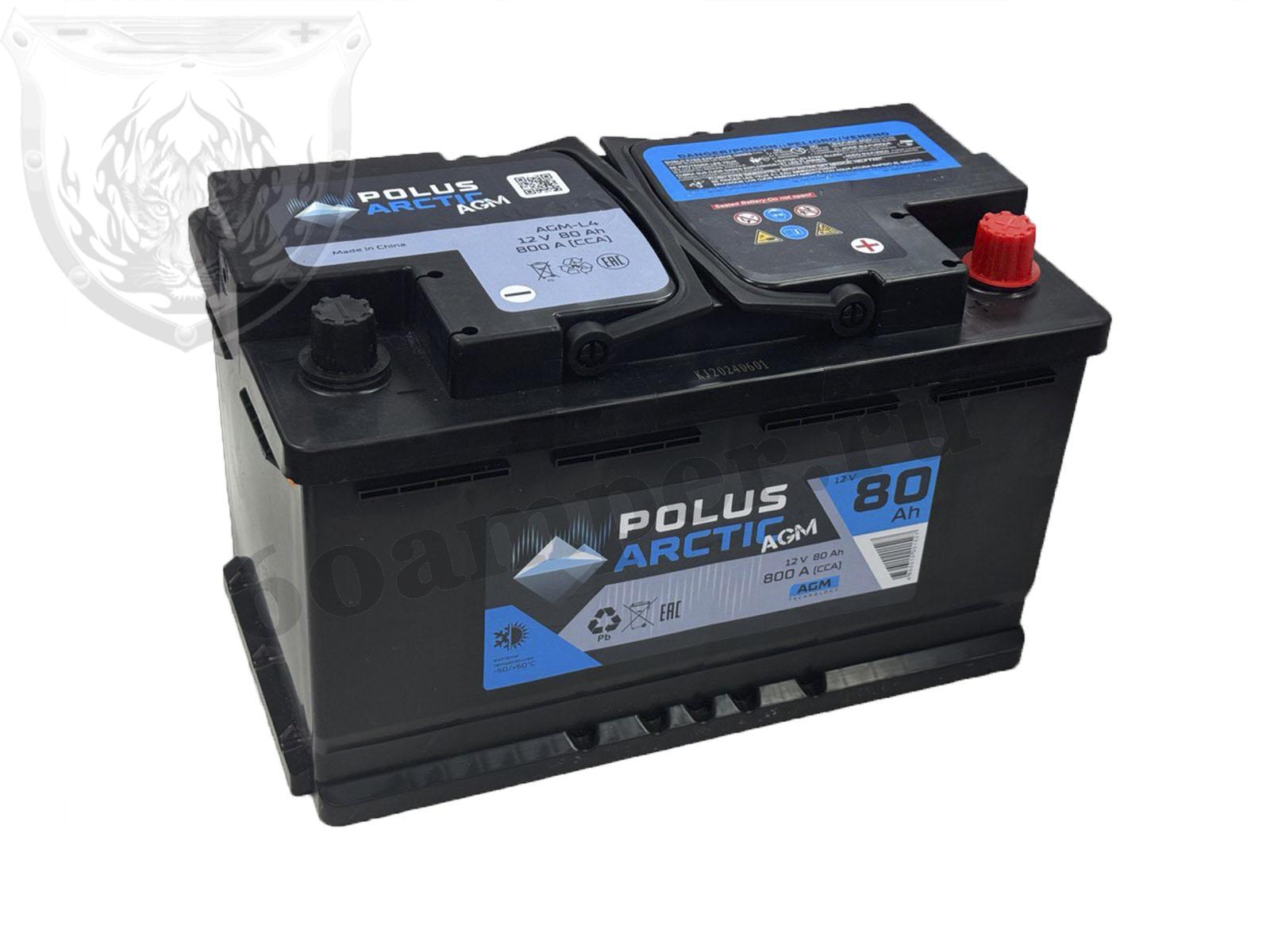 Изображение Аккумулятор POLUS ARCTIC 80 А*ч Обратный AGM : №1