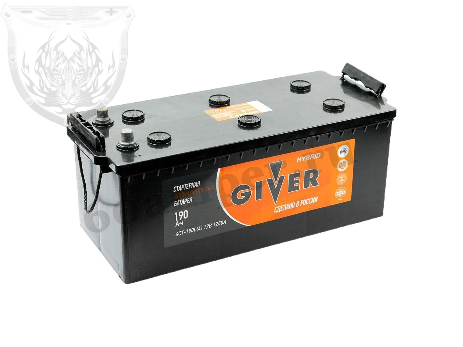 Изображение Аккумулятор GIVER 190 А*ч Евро полярность Конус : №1
