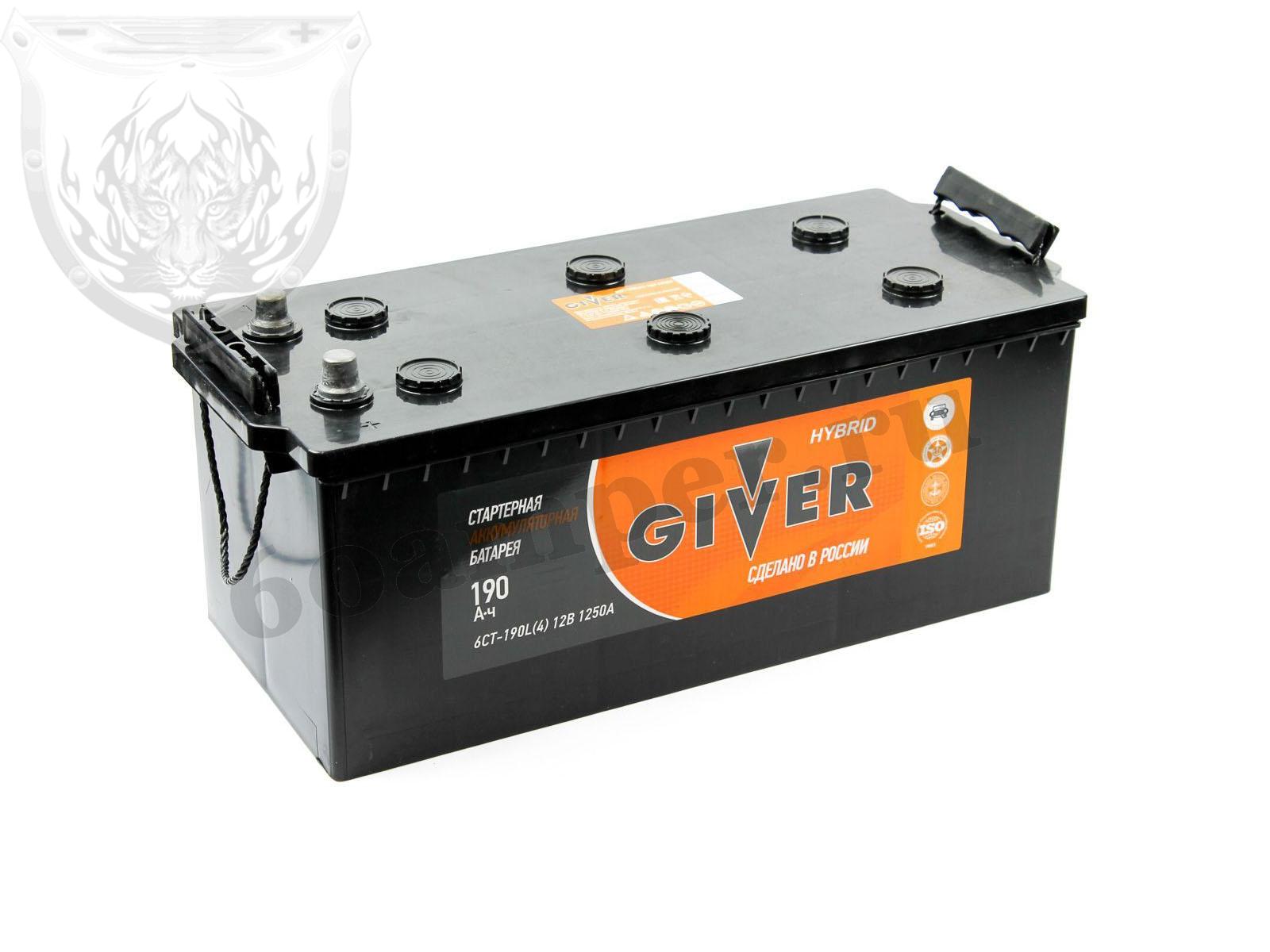 Изображение Аккумулятор GIVER 190 А*ч Российская полярность : №1