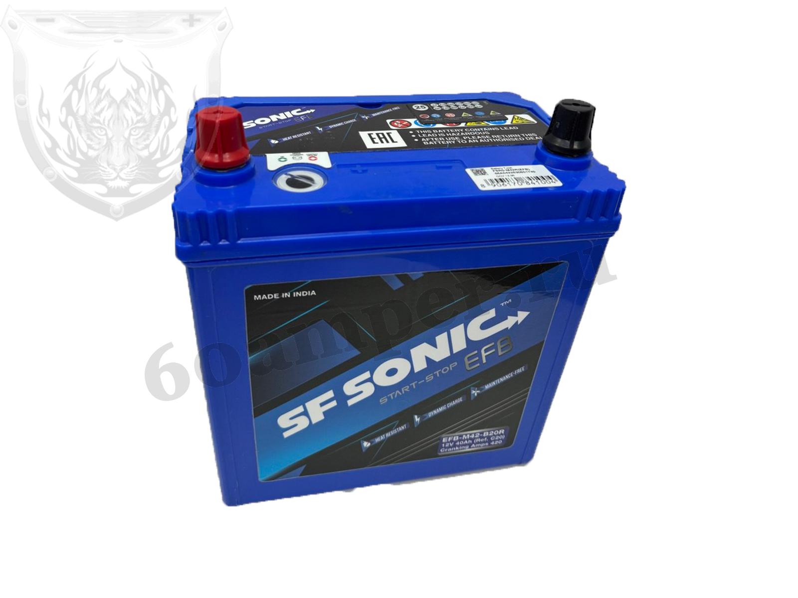 Изображение Аккумулятор SONIC 40 А*ч Прямой Азия EFB без бортика : №1